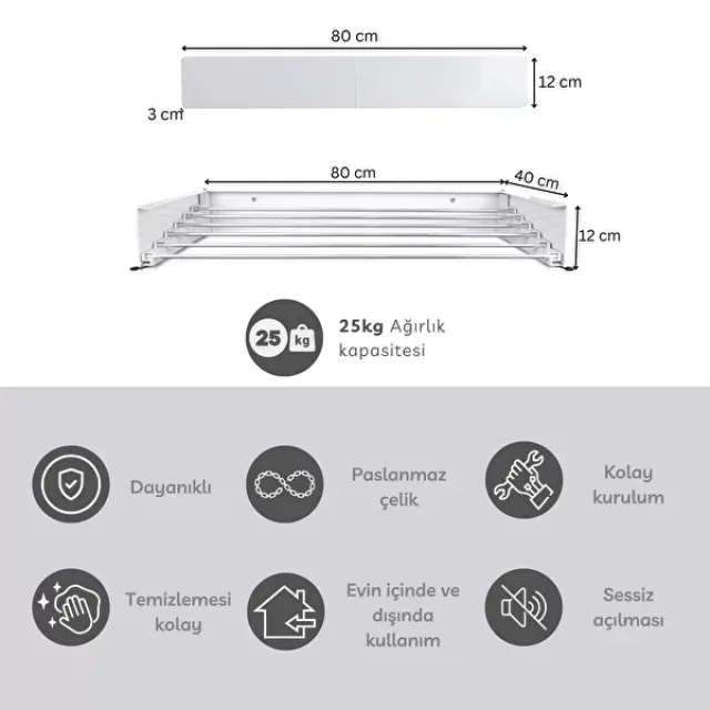 Karavan Katlanır Çamaşır Askılık